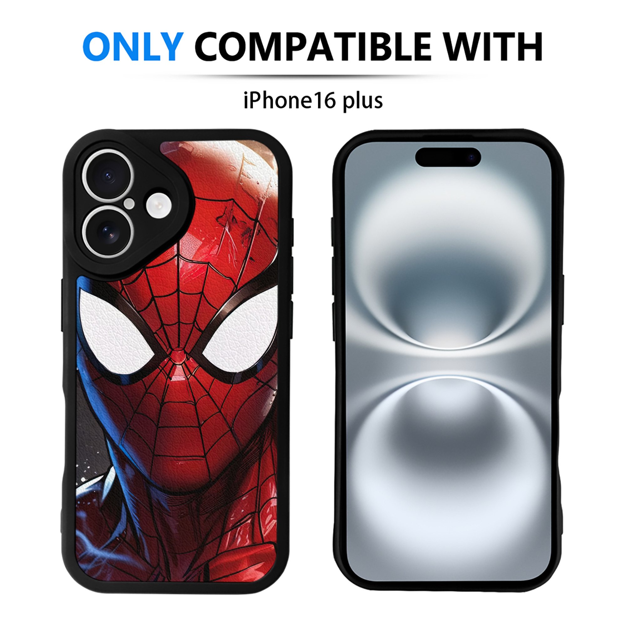 （画像用） Spider Man スパイダーマン 【iPhone 16シリーズ対応】シリコンスマホケース（レザー調） 材質：シリコン